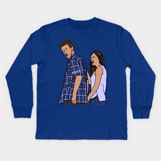 Distracted Boyfriend Meme The Couple Kids Long Sleeve T-Shirt